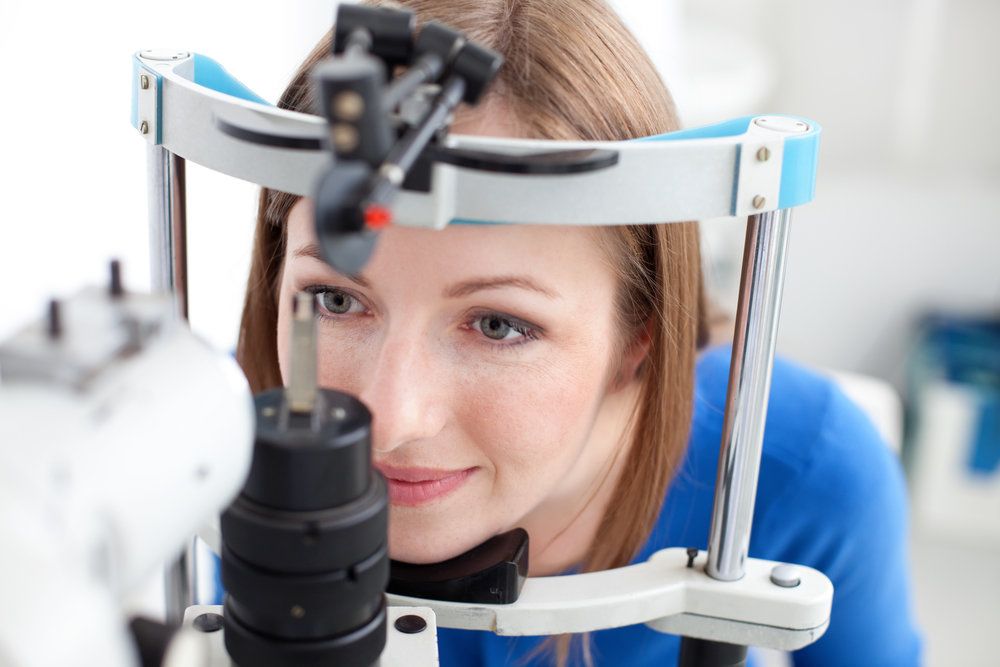 Woman undergoing a vision exam