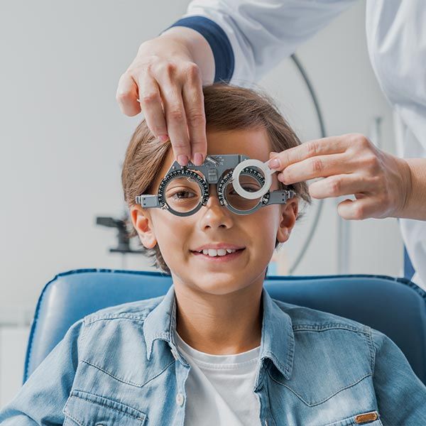 boy in eye exam